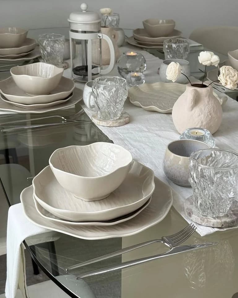 EKA Geschirr-Set Cermico Beige 27-tlg. Porzellan