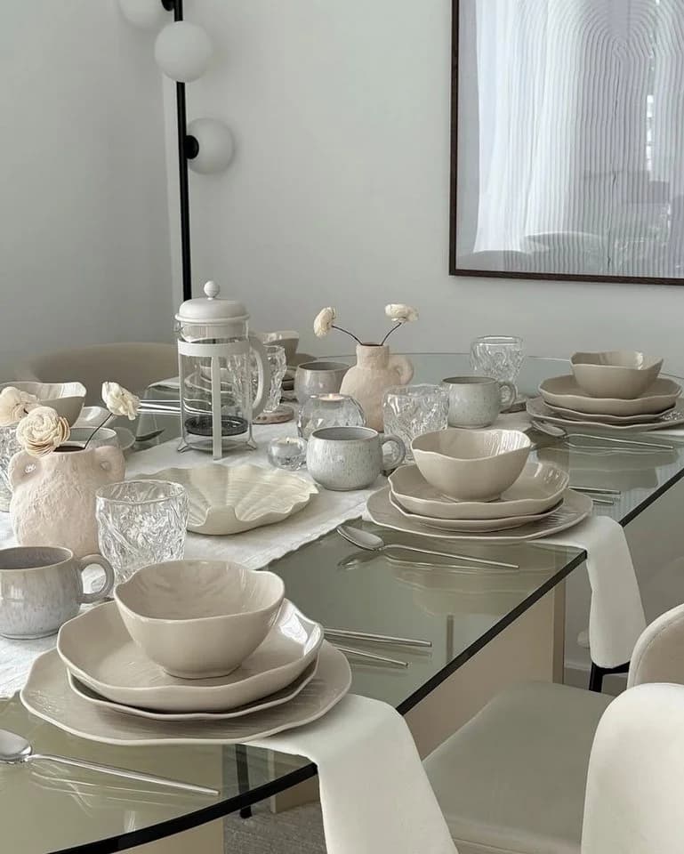 EKA Geschirr-Set Cermico Beige 27-tlg. Porzellan - Bild 2