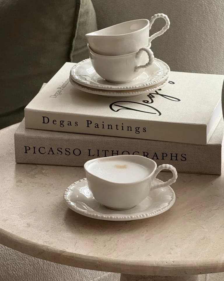 EKA Kaffeeservice Pearl White 6-tlg. Porzellan Weiß