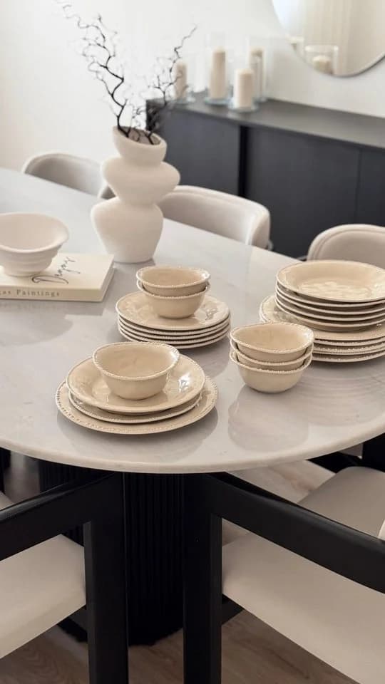 EKA Teller-Set Pearl Beige 24-tlg. Porzellan