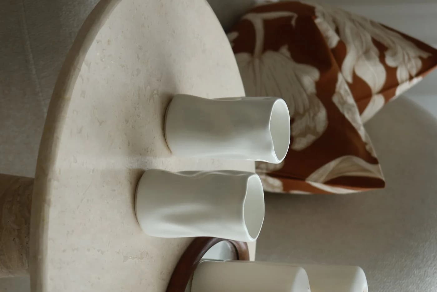 EKA Cappuccinotasse Diamond Long Keramik Becher 2-tlg. Weiß