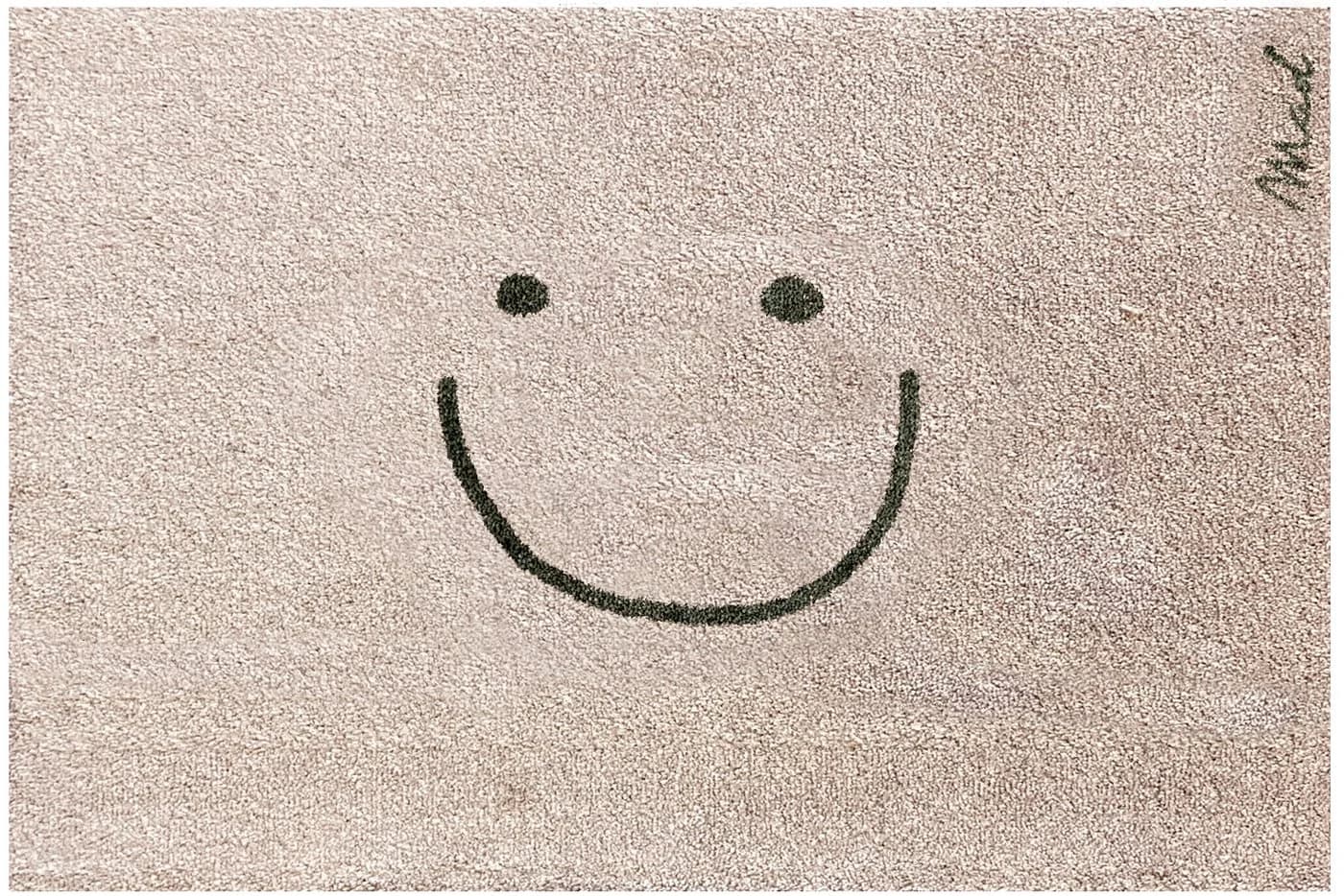 Mad about Mats Fußmatte Türvorleger Indoor Smiley rutschfest & waschbar beige - Bild 2