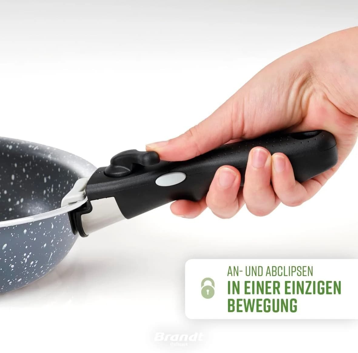 Qulinart by Brandt Pfannen-Set 3-teilig Marmorgrau mit abnehmbarem Griff - Bild 3
