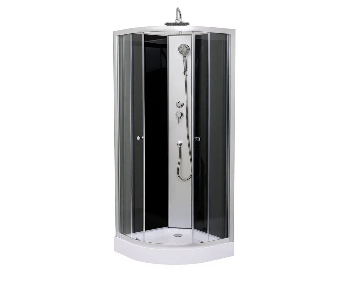 Belvit Eckdusche SK2401 Komplettdusche mit ESG-Glas und Schiebetür