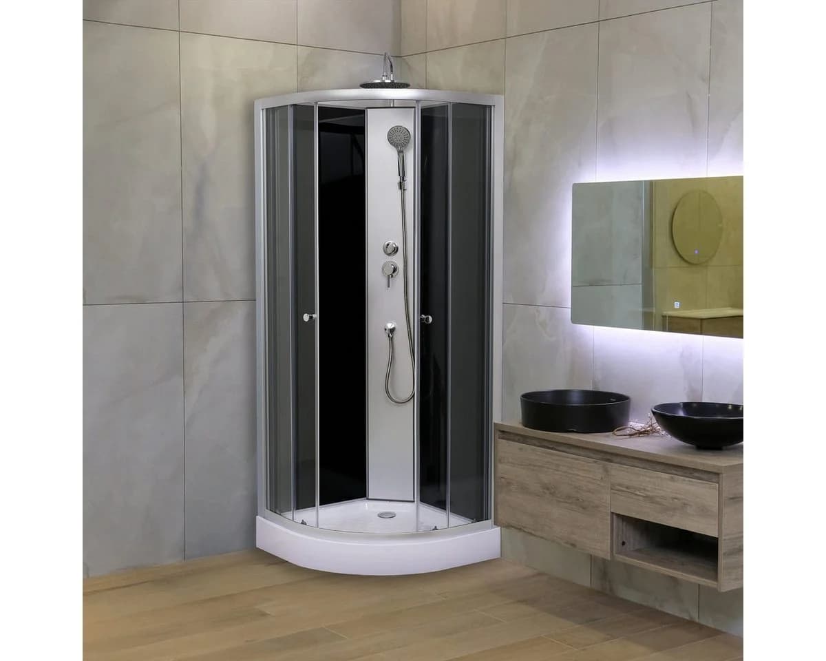 Aloni Eckdusche SK2479 Komplettset mit Schiebetür und Glas - Bild 2