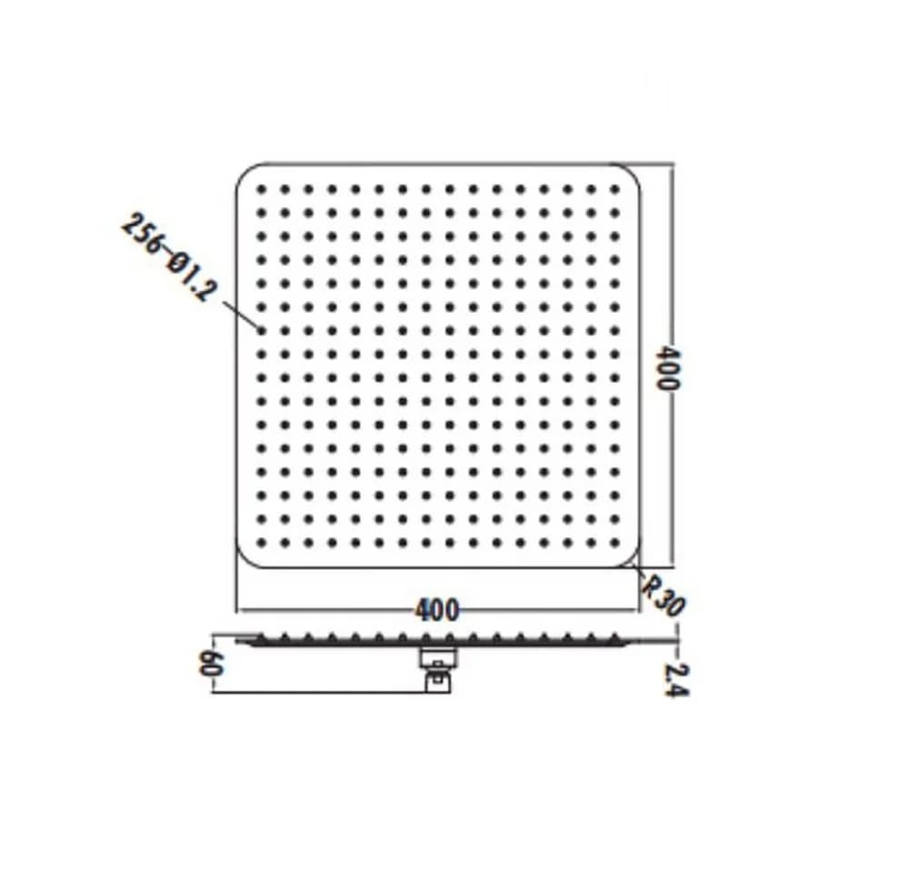 Aloni Kopfbrause SH4000B Schwarz Matt 40x40 cm
