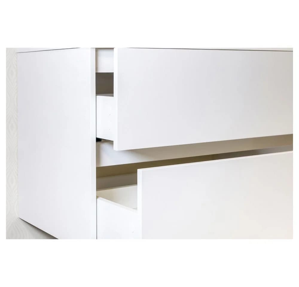 Aloni Waschbeckenschrank KEY2428-120 Weiß glänzend mit Waschbecken