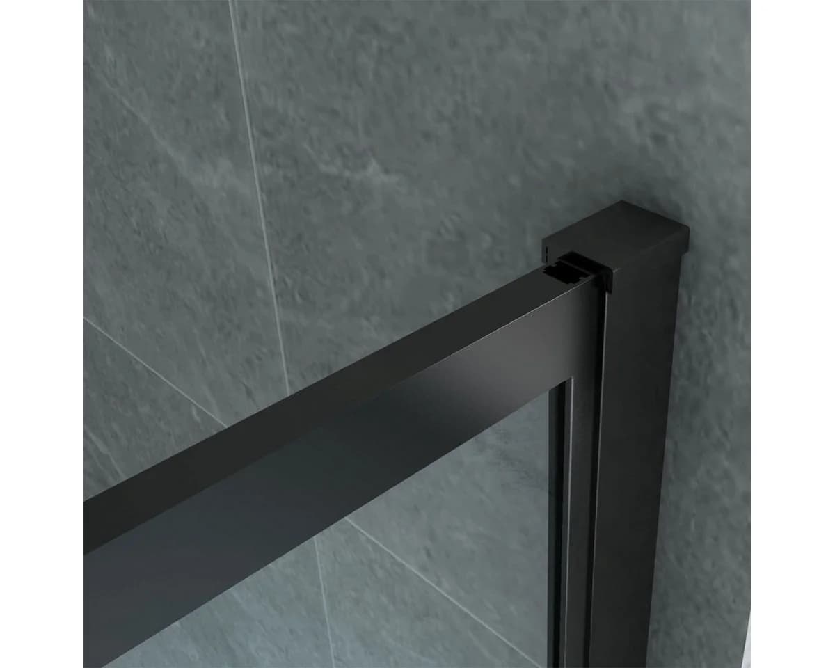 Aloni Walk-in-Dusche Duschwand 8mm ESG Glas schwarz matt - Bild 3