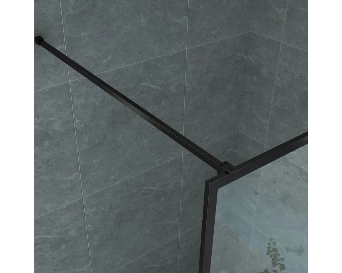 Aloni Walk-in-Dusche Duschwand 8mm ESG Glas schwarz matt - Bild 4