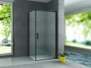 Aloni Eckdusche CR01B-9090 mit matt schwarzem Profil und ESG-Glas Bild 2