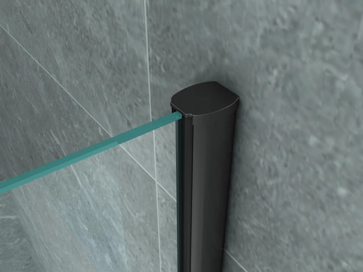 Aloni Eckdusche CR01B-9090 mit matt schwarzem Profil und ESG-Glas - Bild 3