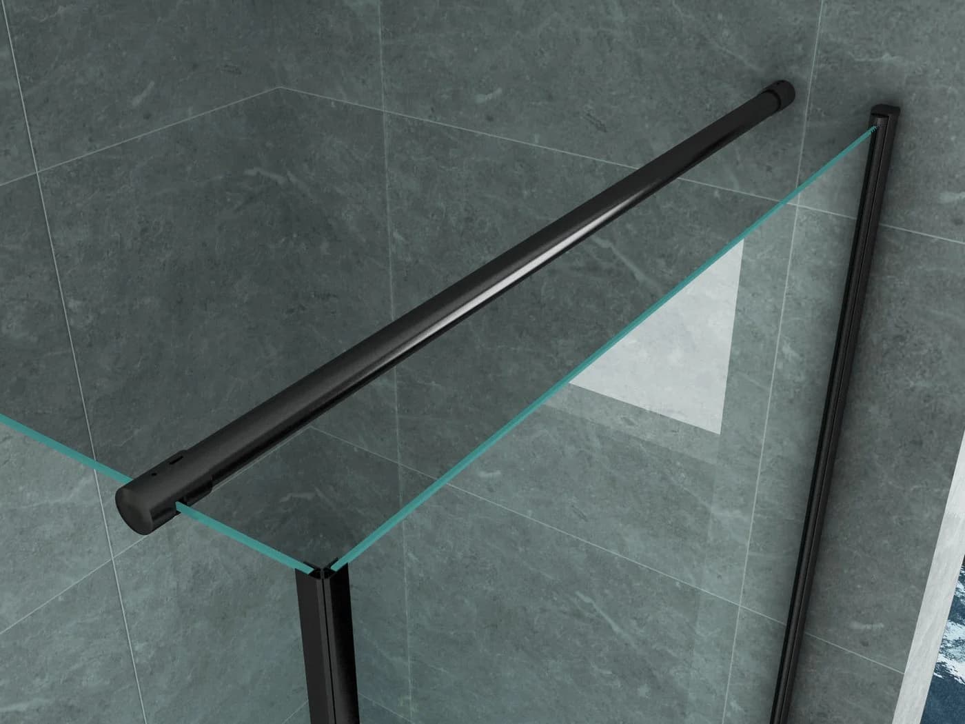 Aloni Eckdusche CR01B-9090 mit matt schwarzem Profil und ESG-Glas - Bild 4