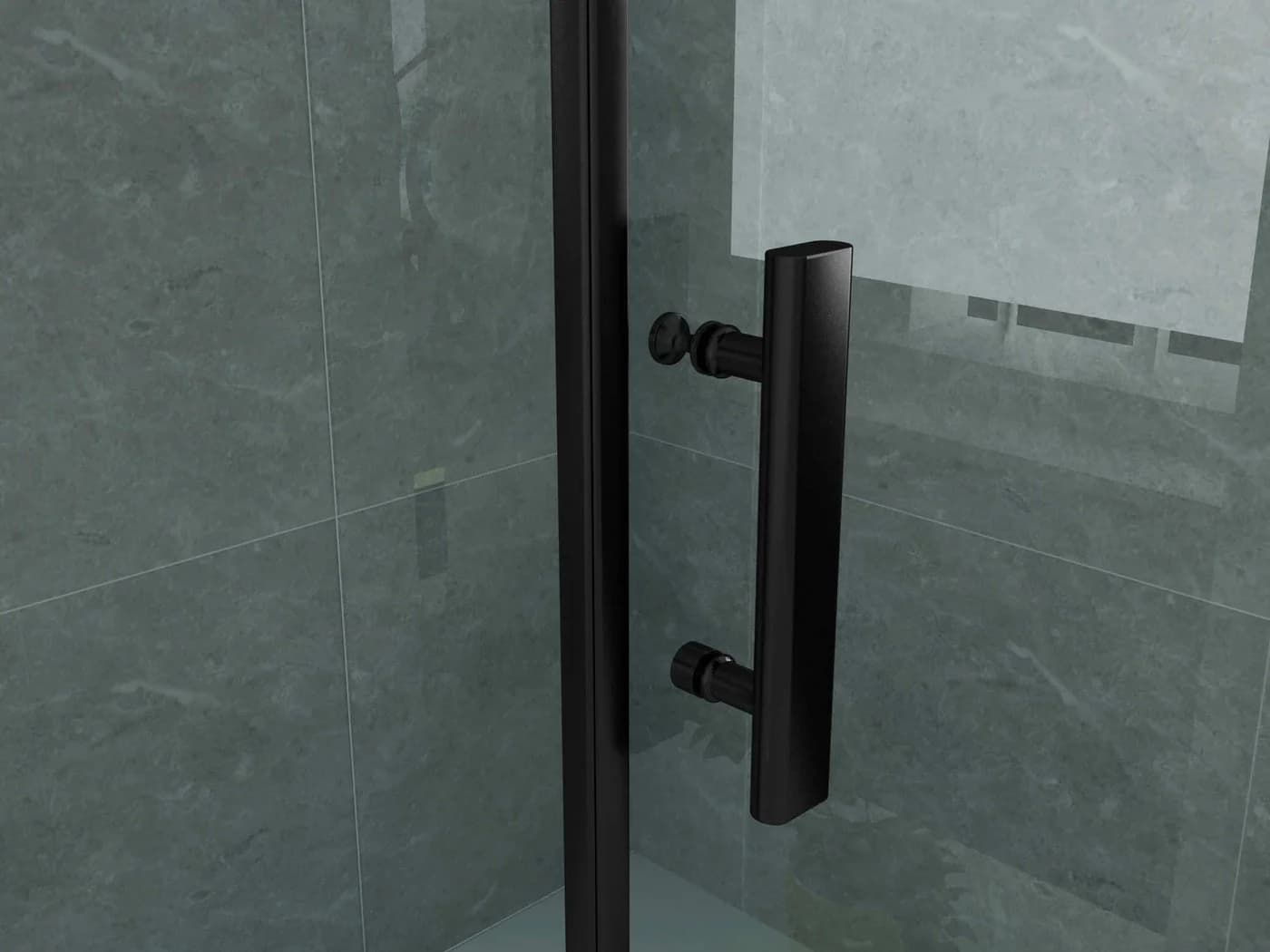 Aloni Eckdusche CR01B-9090 mit matt schwarzem Profil und ESG-Glas - Bild 5
