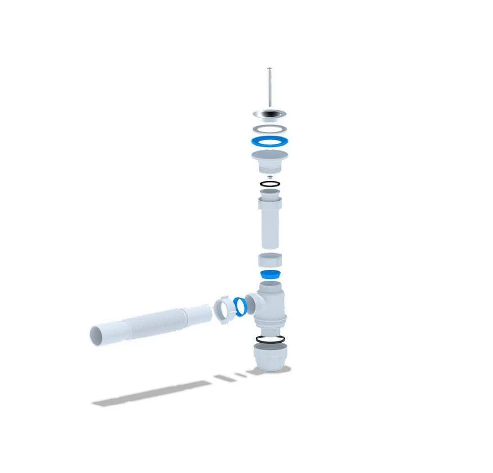 Belvit Siphon BV-SP1007 Flaschensiphon für Waschtisch/Waschbecken