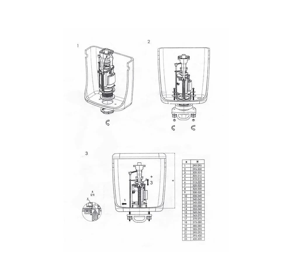 Belvit Spülkasten BV-SV1001 WC Spülventil 1/2" Anschluss unten Verchromt - Bild 3