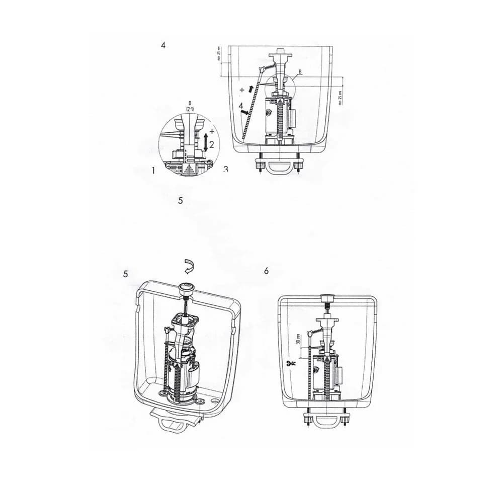Belvit Spülkasten BV-SV1001 WC Spülventil 1/2" Anschluss unten Verchromt - Bild 4