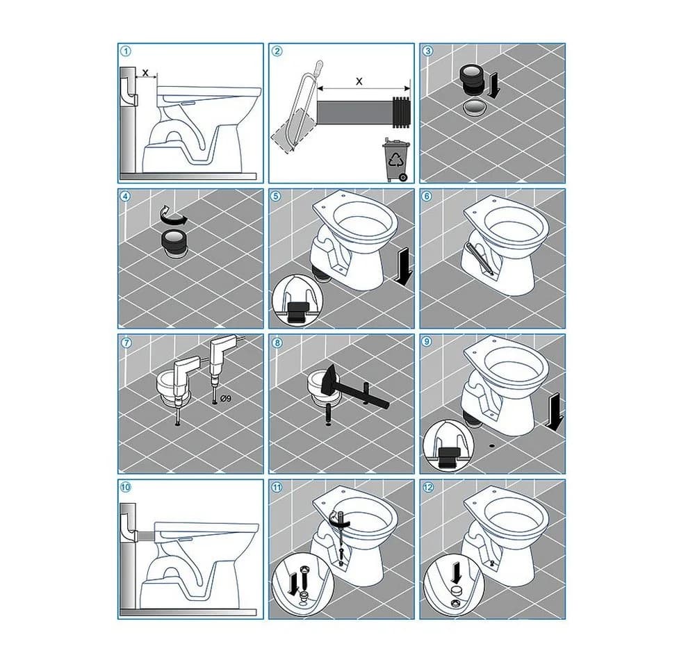 Belvit Stand-WC BV-EW2001 Beige Sanitärkeramik Tiefspüler - Bild 5