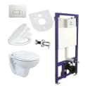 Belvit WC-Komplettset mit Vorwandelement, spülrandloses Taharet mit Softclose Deckel, Hygienedusche Bild 2