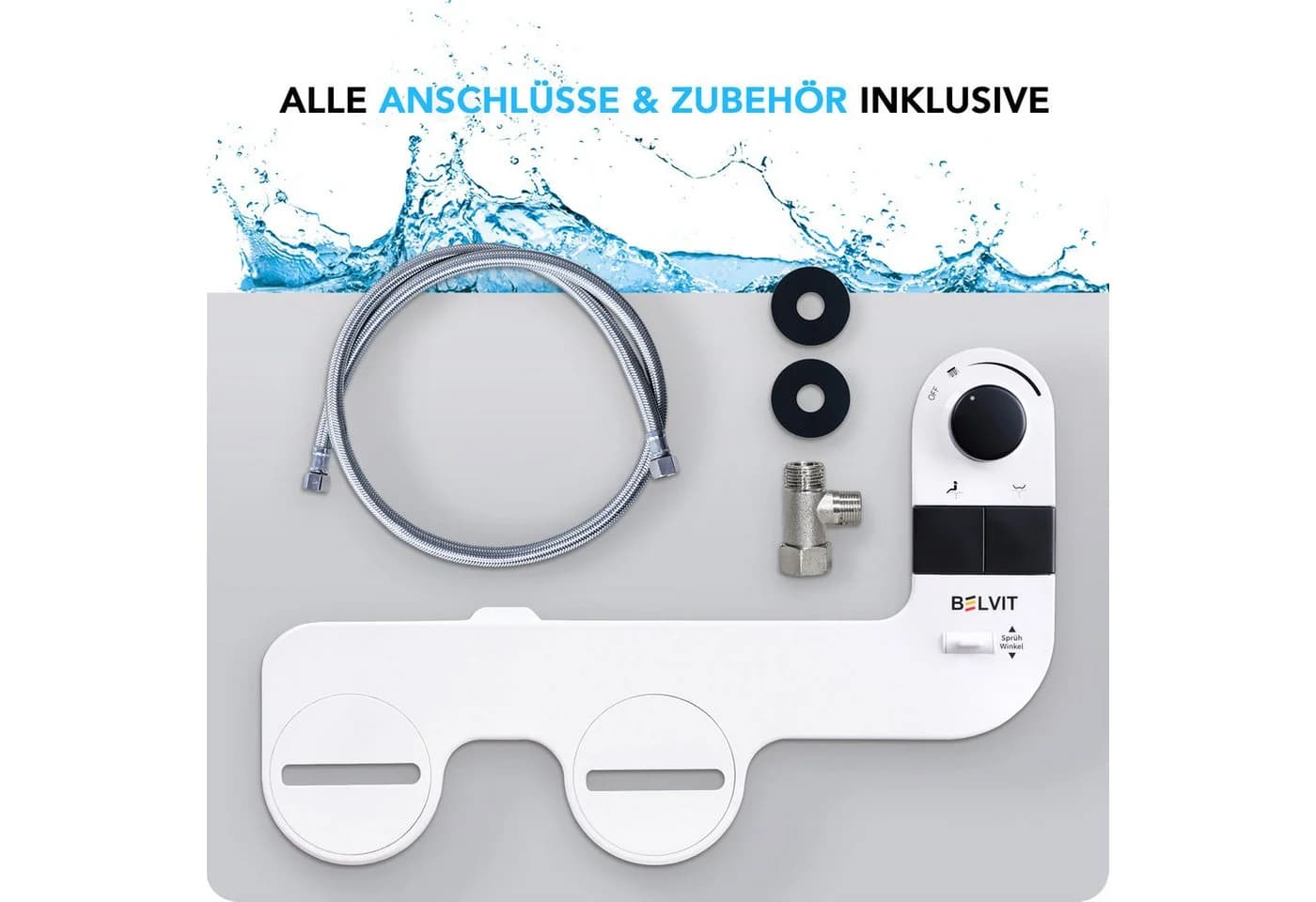 Belvit Bidet-Einsatz Schwarz - Selbstreinigende Düse ohne Strom - Bild 4