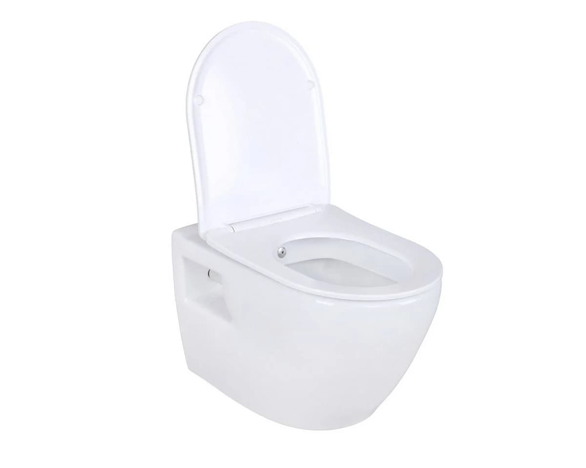 Belvit WC-Komplettset mit Taharet/Bidet Funktion, spülrandlos, Softclose, Vorwandelement, Absperrventil & Hygienedusche - Bild 4