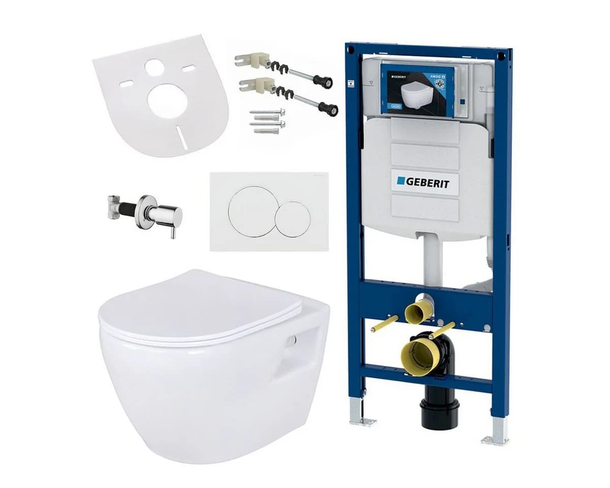 GEBERIT Tiefspül-WC Komplettset mit Taharet-Funktion Weiß - Bild 2