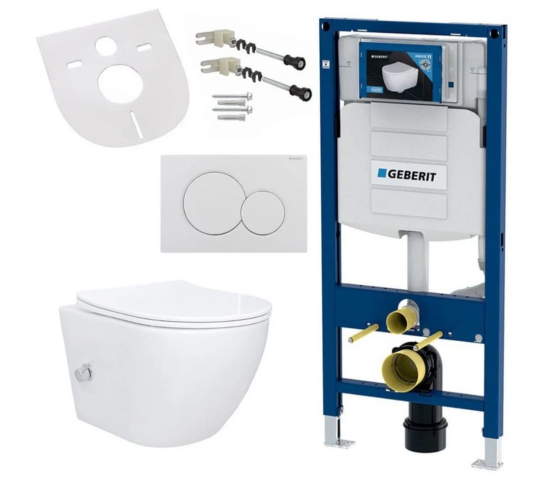 GEBERIT Tiefspül-WC Komplettset Spülrandlos Weiß mit Taharet - Bild 2