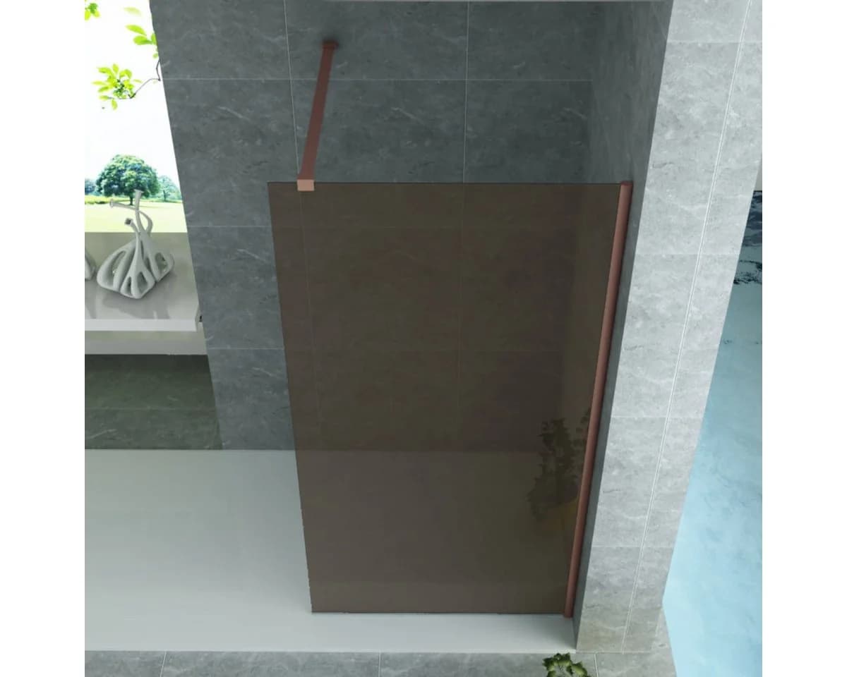 Belvit Walk-in-Dusche Duschglas Bronze 8mm Sicherheitsglas - Bild 3