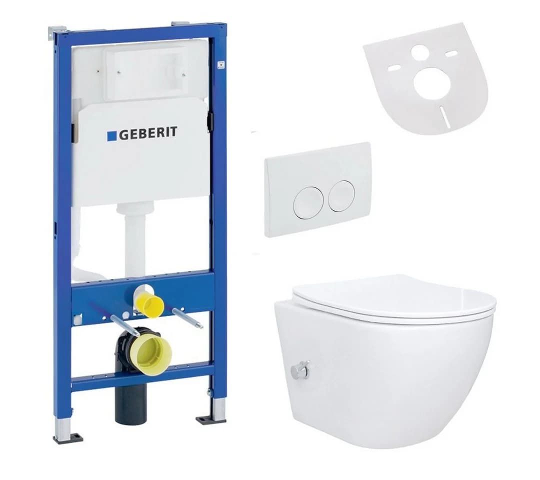 Belvit Tiefspül-WC UP100-AL55800-SET Spülrandloses Hänge-WC mit Bidet Taharet Funktion Softclose - Bild 2