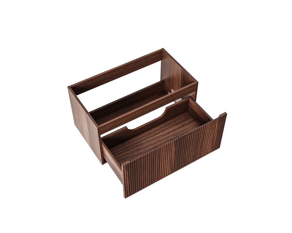 Belvit Waschtischunterschrank TRIONA 80 cm 1 Schublade Grifflos Wenge - Bild 3