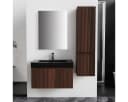 Belvit Waschtischunterschrank TRIONA 80 cm 1 Schublade Grifflos Wenge Bild 4