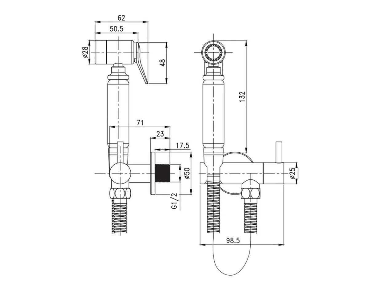 Belvit Bidetarmatur BV-BA3743 Chrom Aufputz