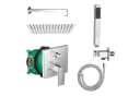 Belvit Duscharmatur Duschset Chrom & Matt-Schwarz Hansgrohe Unterputz-Wannenmischer Bild 2