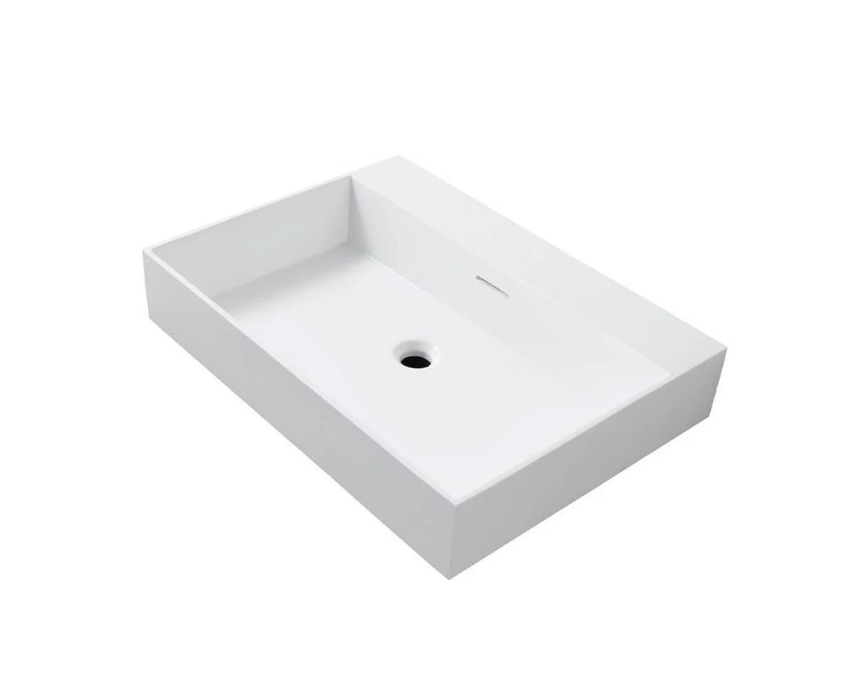 Belvit Aufsatzwaschbecken 80 cm Weiß Matt Mineralguss Modern - Bild 2