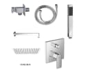 Belvit Duscharmatur Duschset Hansgrohe Unterputz-Wannenmischer Chrom Matt-Schwarz Bild 2