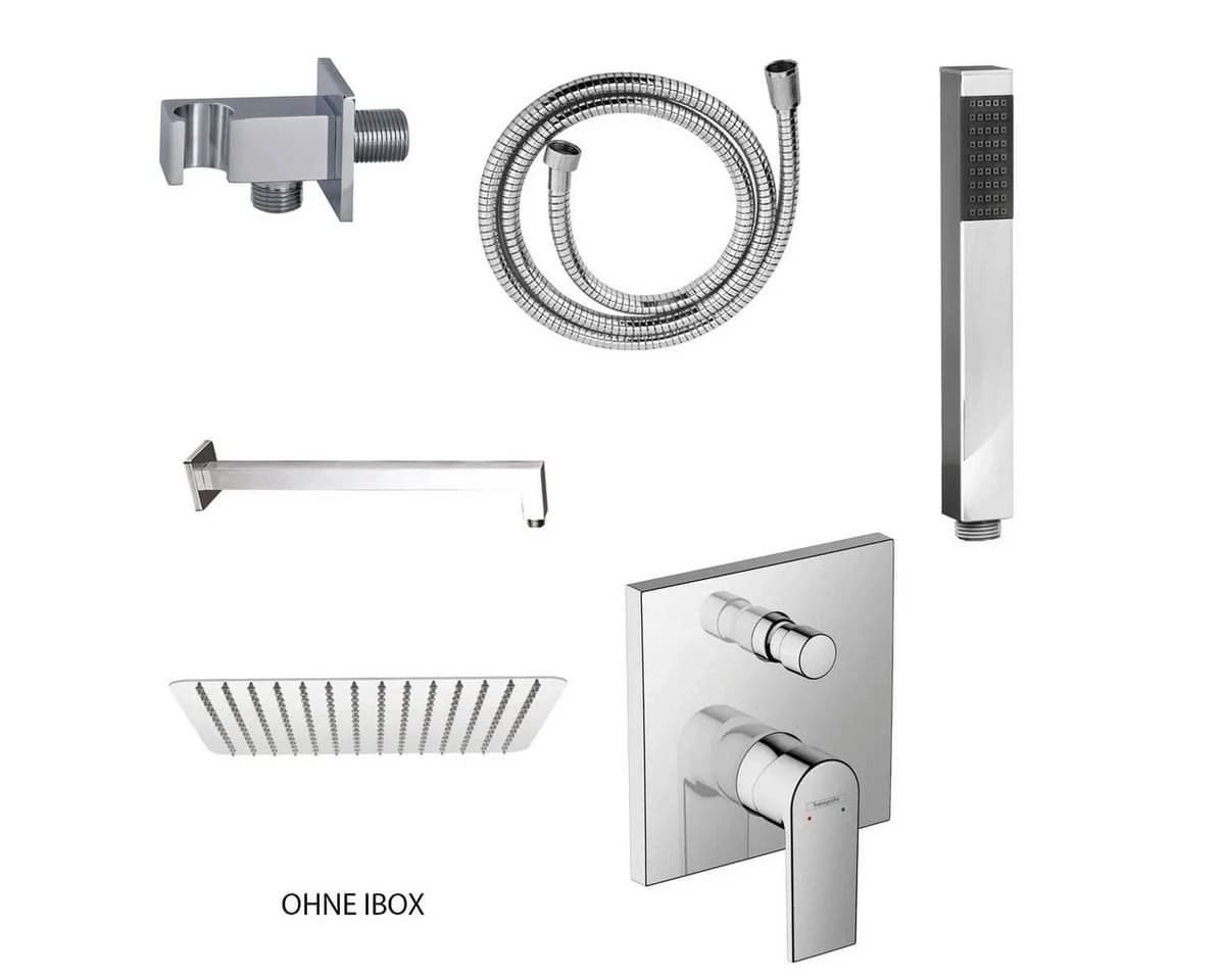Belvit Duscharmatur Duschset Hansgrohe Unterputz-Wannenmischer Chrom Matt-Schwarz - Bild 2