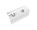 Belvit Waschbeckenschrank Drava 120 cm Weiß Hochglanz mit 2 Softclose-Schubladen Bild 1