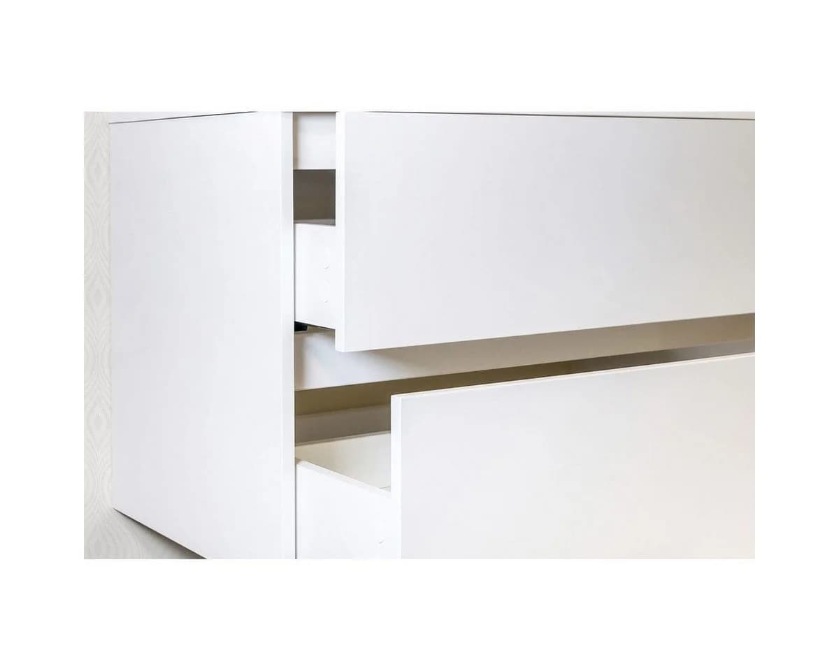 Belvit Waschbeckenschrank Drava 120 cm Weiß Hochglanz mit 2 Softclose-Schubladen - Bild 3