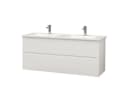 Belvit Waschbeckenschrank Drava 120 cm Weiß Hochglanz mit 2 Softclose-Schubladen Bild 4