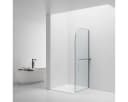 Belvit Duschwand 100x200 cm ESG Glas mit Handtuchhalter Grau Bild 2
