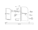 Belvit Duschwand 100x200 cm ESG Glas mit Handtuchhalter Grau Bild 3