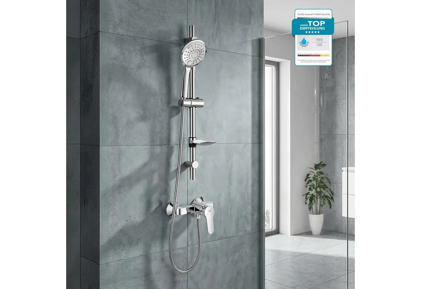 Grohe Duscharmatur BauEdge Duschsystem Einhandarmatur Chrom - Bild 2