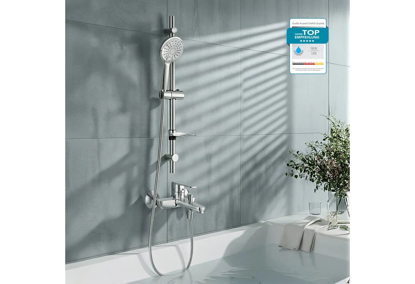 Hansgrohe Vernis Blend Wannenmischer Einhebel Badewannenarmatur Chrom oder Schwarz Matt - Bild 2