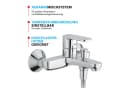 Hansgrohe Wannenarmatur Vernis Blend mit Wannenmischer, Handbrause oder Regendusche, Aufputz (Spar-Set) Einhebel Badewannenarmatur, Chrom oder Schwarz Matt Bild 3