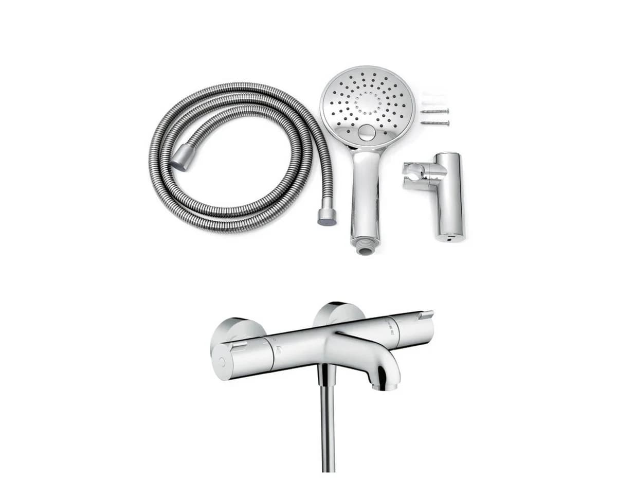 Hansgrohe Ecostat 1001 CL Wannenthermostat Set mit Aloni Brause, Chrom - Bild 5