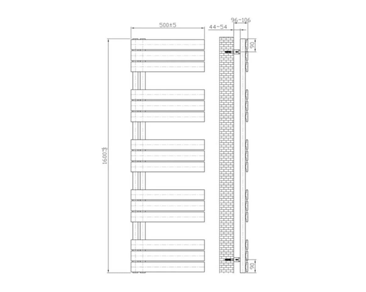 Belrad Elektrischer Badheizkörper Paneel Schwarz 1600x500mm - Bild 3