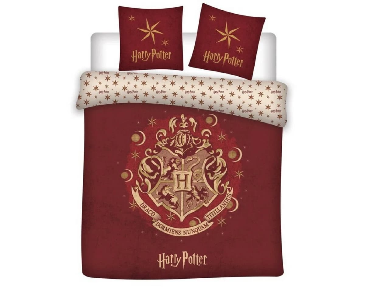 Harry Potter Bettwäsche-Set Decke & Kissenbezug 200x200 + 63x63 cm aus Microfaser