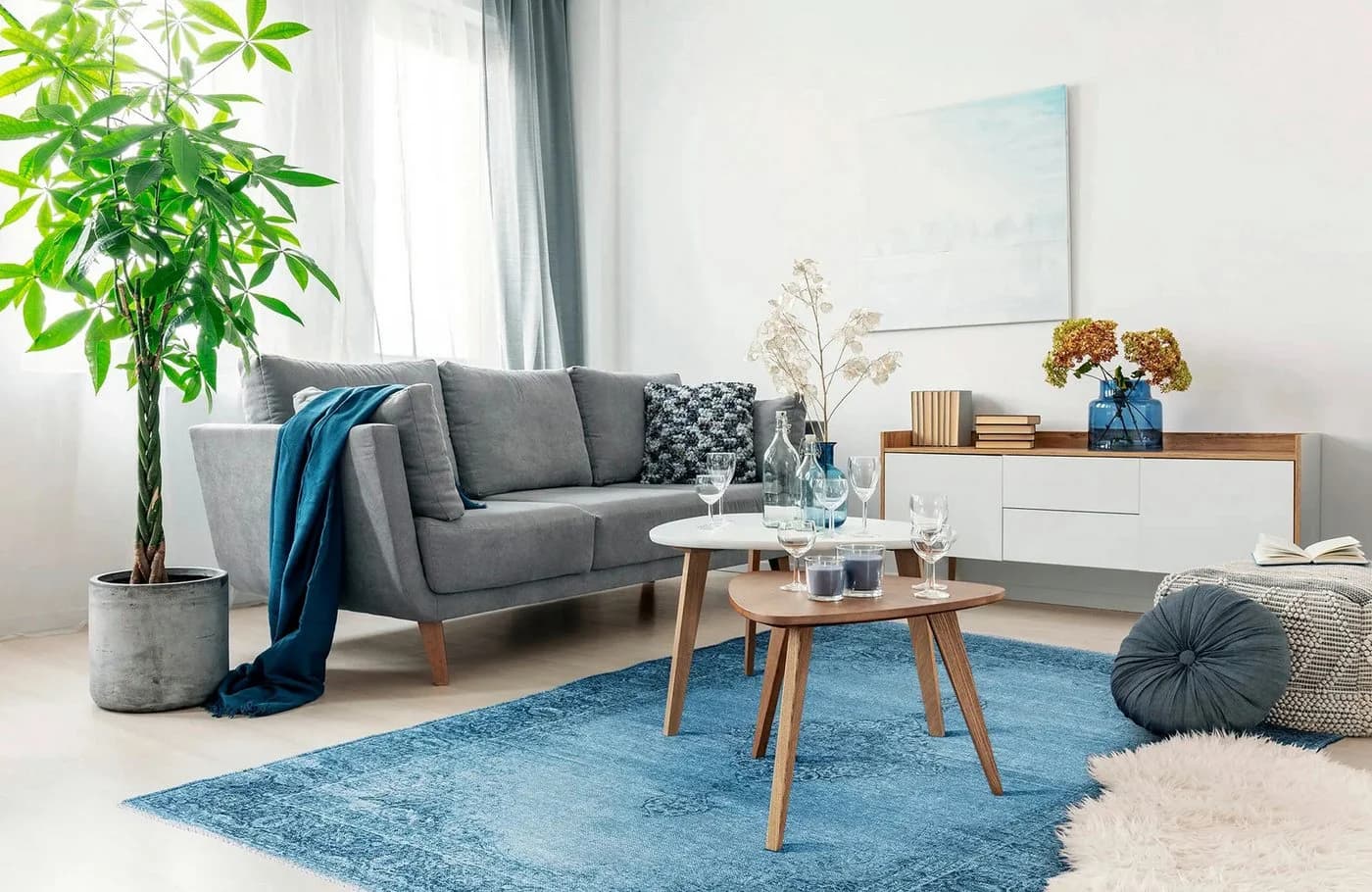 Tesso Living Designteppich MARYLOU Vintage Orientalisch Blau