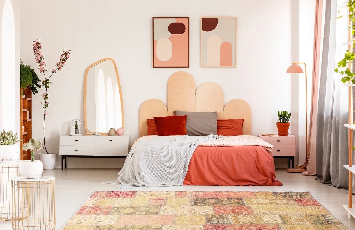 Tesso Living Designteppich MICHELE, Vintage Look, Patchwork, Wohnzimmerteppich, Flachgewebe Print, rutschfest & waschbar