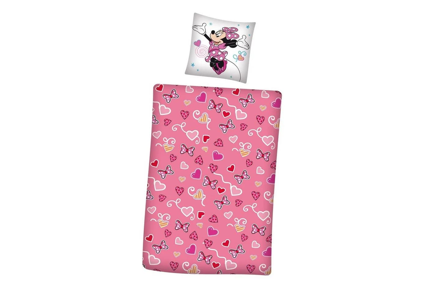 Familando Kinderbettwäsche Disney Minnie Maus Rosa Biber 2-teilig - Bild 3