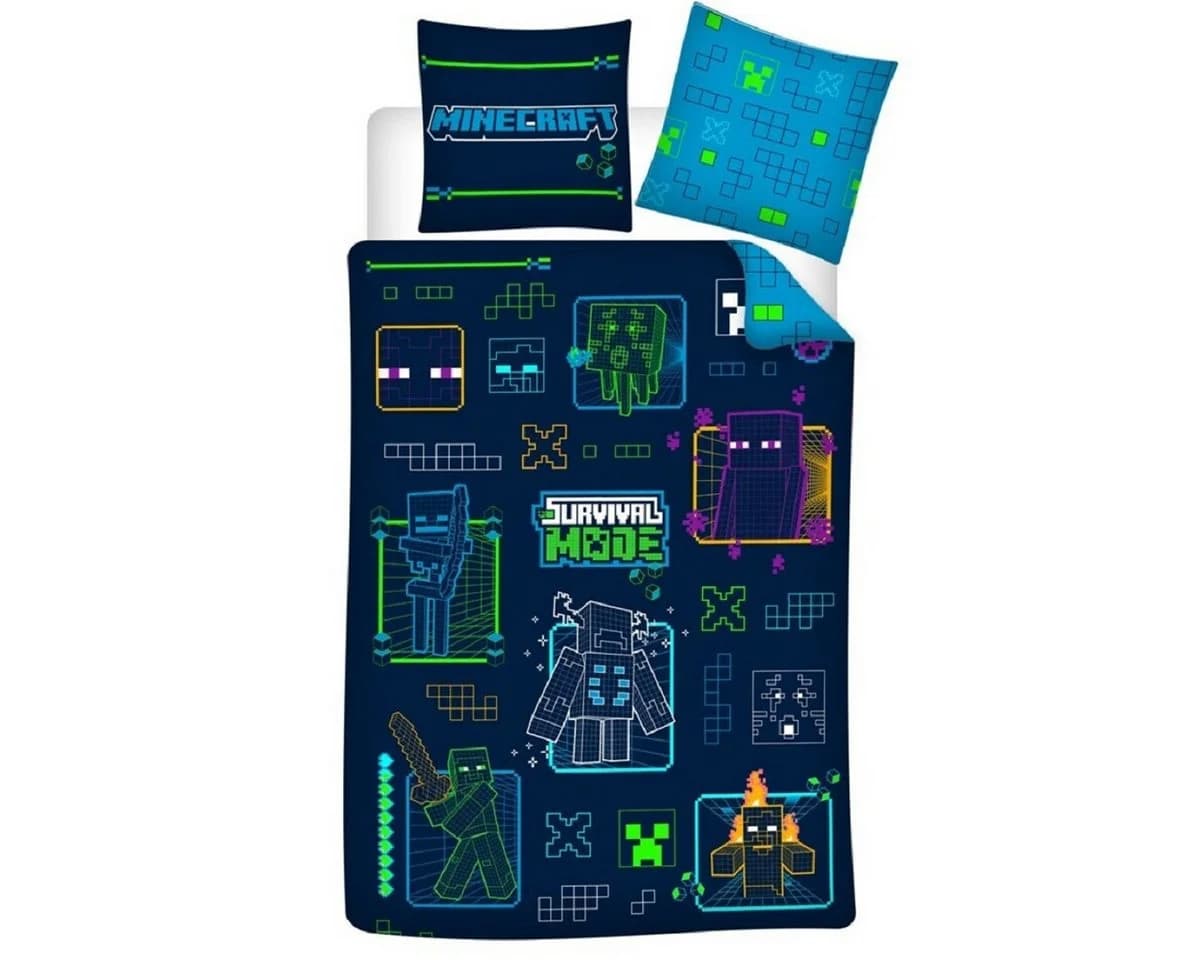 Minecraft Bettwäsche Set 140x200 cm Polyester mit Kissenbezug - Bild 2